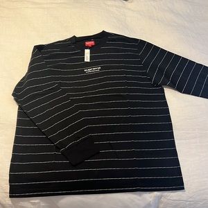 Black Long sleeve logo stripe Supreme shirt